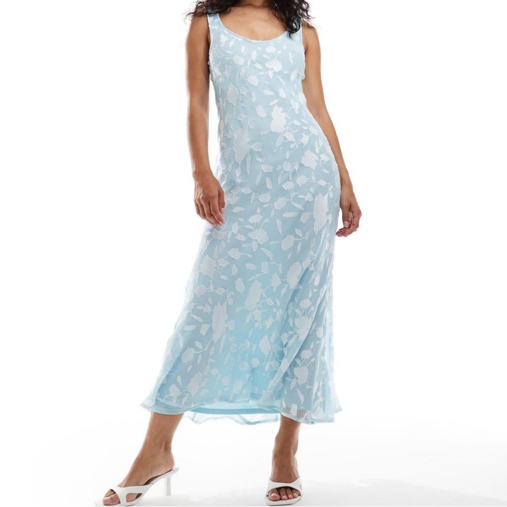 ASOS Light Blue Floral Midi Dress